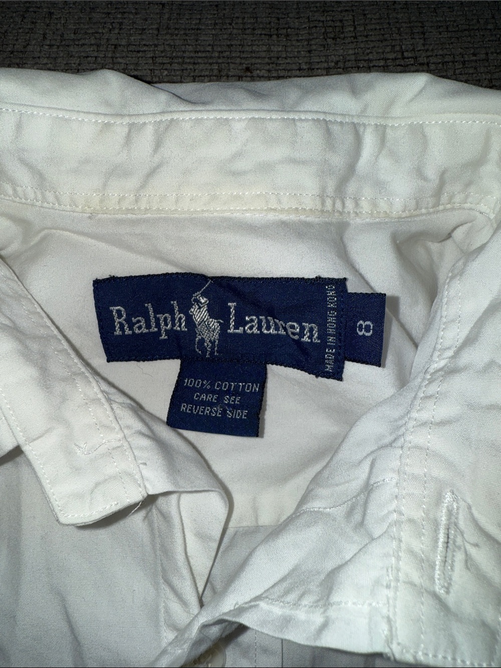 Ralph Lauren White Short-Sleeve Button-Down Shirt - Picture 3 of 3